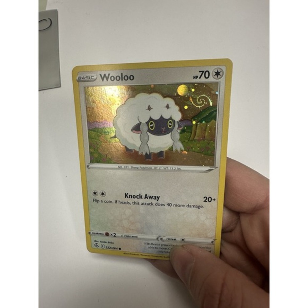 Wooloo 222/264 HD MEW SWIRL🌀Cosmos Holo Promo Fusion Strike Pokemon Card TCG